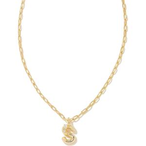 imageKendra Scott Crystal Letter Short Pendant Necklace Fashion Jewelry for WomenLetter S GOLDPLATED