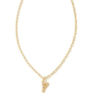 imageKendra Scott Crystal Letter Short Pendant Necklace Fashion Jewelry for WomenLetter Y GOLDPLATED