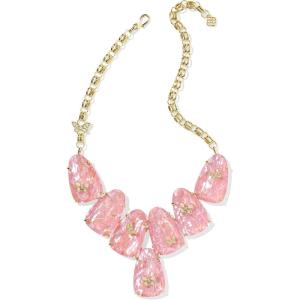 imageKendra Scott Dolly Parton Harlow Statement Necklace in Light Pink Iridescent Abalone 14k GoldPlated Brass Fashion Jewelry for Women