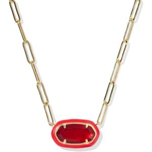 imageKendra Scott Elisa Enamel Frame Paperclip Necklace Fashion Jewelry for WomenRED ILLUSION