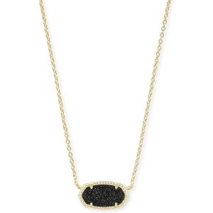 imageKendra Scott Elisa Pendant Necklace for Women Fashion Jewelry 14k GoldPlatedGOLD  BLACK DRUSY
