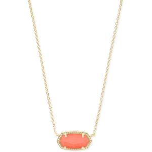 imageKendra Scott Elisa Pendant Necklace for Women Fashion Jewelry 14k GoldPlatedGOLD  BRIGHT CORAL