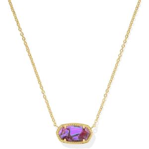 imageKendra Scott Elisa Pendant Necklace for Women Fashion Jewelry 14k GoldPlatedGOLD  BRONZED VEINED VIOLET MAGNESITE