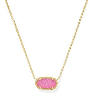 imageKendra Scott Elisa Pendant Necklace for Women Fashion Jewelry 14k GoldPlatedGOLD  HOT PINK DRUSY
