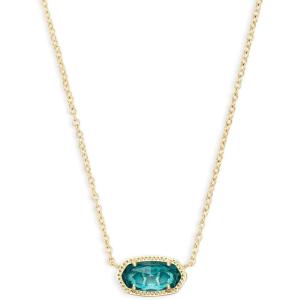 imageKendra Scott Elisa Pendant Necklace for Women Fashion Jewelry 14k GoldPlatedGOLD  LONDON BLUE CLEAR GLASS
