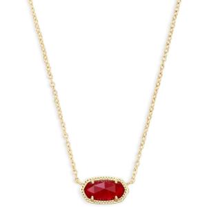 imageKendra Scott Elisa Pendant Necklace for Women Fashion Jewelry 14k GoldPlatedGOLD  RUBY RED CLEAR GLASS
