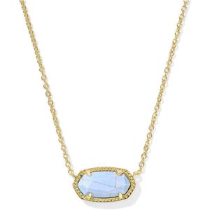 imageKendra Scott Elisa Pendant Necklace for Women Fashion Jewelry 14k GoldPlatedGOLD  VARIEGATED LIGHT BLUE MAGNESITE