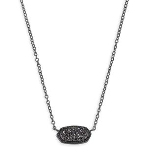 imageKendra Scott Elisa Pendant Necklace for Women Fashion Jewelry 14k GoldPlatedGUNMETAL  BLACK DRUSY