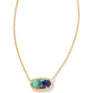 imageKendra Scott Elisa Pendant Necklace for Women Fashion Jewelry 14k GoldPlatedGoldBronze Veined Lapis Turquoise Magnesite