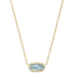 imageKendra Scott Elisa Pendant Necklace for Women Fashion Jewelry 14k GoldPlatedMarchGoldLight Blue Illusion