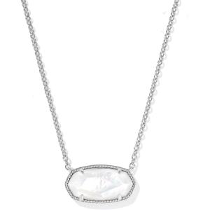 imageKendra Scott Elisa Statement Short Pendant NecklaceFashion Jewelry for WomenRHODIUM  IVORY MOTHER OF PEARL