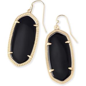 imageKendra Scott Elle Drop Earrings for WomenGOLD  BLACK OPAQUE GLASS