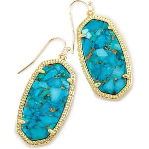 imageKendra Scott Elle Drop Earrings for WomenGOLD  BRONZE VEINED TURQUOISE