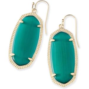 imageKendra Scott Elle Drop Earrings for WomenGOLD  EMERALD CATS EYE
