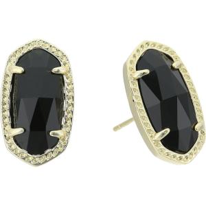imageKendra Scott Ellie Earrings Fashion Jewelry for WomenGOLD  BLACK OPAQUE GLASS