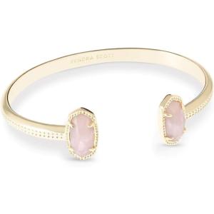 imageKendra Scott Elton Cuff Bracelet for Women Fashion JewelryGOLD  ROSE QUARTZ