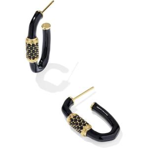 imageKendra Scott Emery Enamel Hoop Earrings Fashion Jewelry for WomenGOLD  BLACK MIX