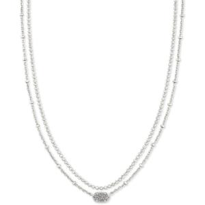 imageKendra Scott Emilie Multi Strand Necklace Fashion Jewelry for WomenRHODIUM PLATINUM DRUSY
