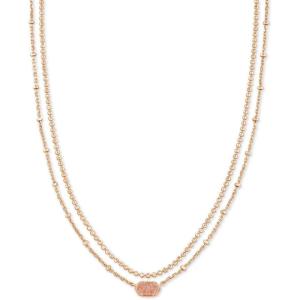 imageKendra Scott Emilie Multi Strand Necklace Fashion Jewelry for WomenROSE GOLD SAND DRUSY