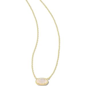 imageKendra Scott Grayson Stone Pendant Necklace  Brass Construction  14K Gold Plating  Lobster ClaspGOLD  IRIDESCENT DRUSY