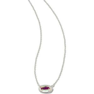 imageKendra Scott Grayson Stone Pendant Necklace  Brass Construction  14K Gold Plating  Lobster ClaspRHODIUM  DICHROIC GLASS