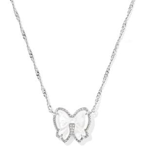imageKendra Scott Haley Bow Short Pendant Necklace Fashion Jewelry for WomenRHODIUM  IVORY MOTHER OF PEARL