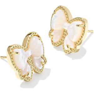 imageKendra Scott Haley Bow Stud Earrings Fashion Jewelry for WomenGOLD  IVORY MOTHER OF PEARL