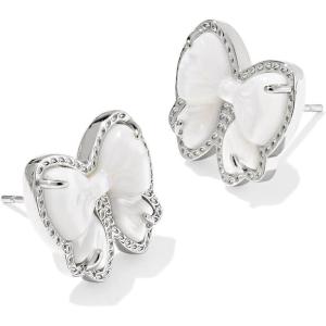 imageKendra Scott Haley Bow Stud Earrings Fashion Jewelry for WomenRHODIUM  IVORY MOTHER OF PEARL