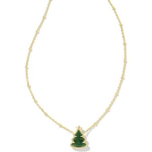 imageKendra Scott Holiday Tree Pendant Necklace 14k Gold Plated Brass Quartzite Fashion Jewelry for Women