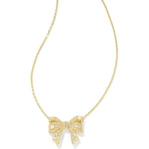 imageKendra Scott Krista Bow Short Pendant Necklace Fashion Jewelry for WomenGOLD  WHITE MIX