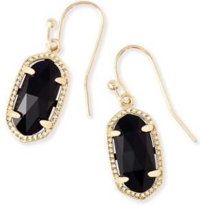 imageKendra Scott Lee Drop Earrings for WomenGOLD  BLACK OPAQUE GLASS