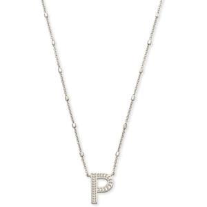 imageKendra Scott Letters AZ Pendant Necklace for Women Fashion Jewelry RhodiumPlated BrassLetter P