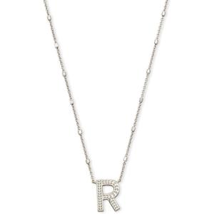 imageKendra Scott Letters AZ Pendant Necklace for Women Fashion Jewelry RhodiumPlated BrassLetter R