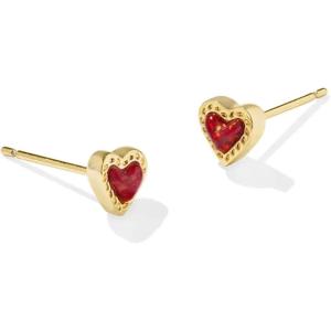 imageKendra Scott Mini Ari Heart Stud Earring Fashion Jewelry for WomenGOLD  RED KYOCERA OPAL