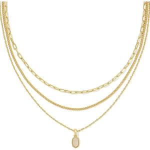 imageKendra Scott Mini Elisa Triple Strand Necklace Fashion Jewelry for WomenIRIDESCENT DRUSY