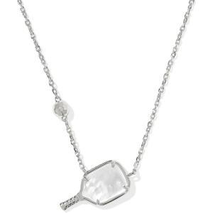 imageKendra Scott Pickleball Short Pendant Necklace Fashion Jewelry for WomenRHODIUM  IVORY MOTHER OF PEARL