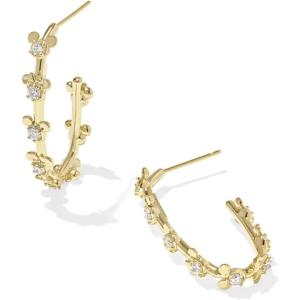 imageKendra Scott x Disney 14k Mickey Mouse and Minnie Mouse Hoop Earrings Fashion Jewelry for WomenGOLD  WHITE CRYSTAL