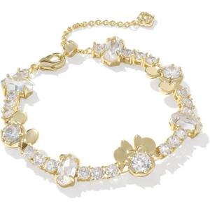 imageKendra Scott x Disney Mickey Mouse and Minnie Mouse Tennis Bracelet Fashion Jewelry for WomenGOLD  WHITE CRYSTAL