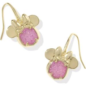 imageKendra Scott x Disney Minnie Mouse Drop Earrings Fashion Jewelry for WomenGOLD  HOT PINK DRUSY