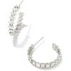 imageKendra Scott Cailin Crystal Hoop Earrings Fashion Jewelry For WomenRHODIUM METAL  WHITE CUBIC ZIRCONIA