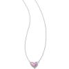 imageKendra Scott Framed Ari Heart Pendant Necklace Fashion Jewelry for WomenRHODIUM  LILAC OPALESCENT RESIN