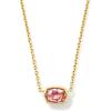 imageKendra Scott Marisa 18k Yellow Gold Oval Solitaire Pendant NecklacePINK TOURMALINE