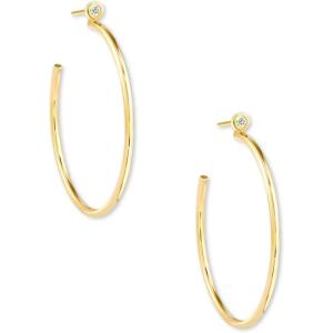 imageKendra Scott Audrey Hoop Earring 14k Yellow Gold White Diamond