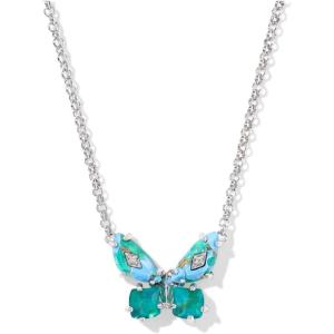 imageKendra Scott Bianca Butterfly Short Pendant Necklace Fashion Jewelry for WomenSilver Bright Aqua Mix