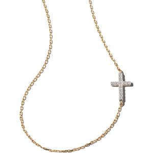 imageKendra Scott Cross Strand Necklace 18k Yellow Gold White Diamond