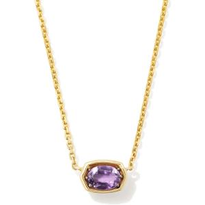 imageKendra Scott Marisa 18k Yellow Gold Oval Solitaire Pendant NecklaceAMETHYST