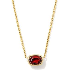 imageKendra Scott Marisa 18k Yellow Gold Oval Solitaire Pendant NecklaceGARNET