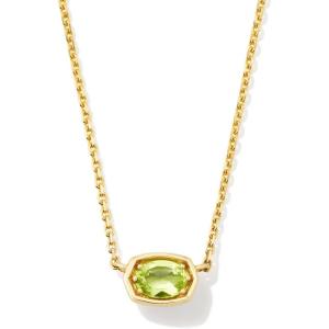 imageKendra Scott Marisa 18k Yellow Gold Oval Solitaire Pendant NecklacePERIDOT