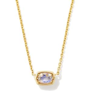 imageKendra Scott Marisa 18k Yellow Gold Oval Solitaire Pendant NecklaceRAINBOW MOONSTONE