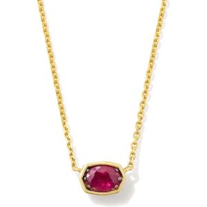 imageKendra Scott Marisa 18k Yellow Gold Oval Solitaire Pendant NecklaceRUBY
